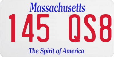 MA license plate 145QS8