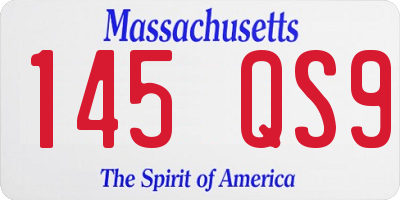 MA license plate 145QS9