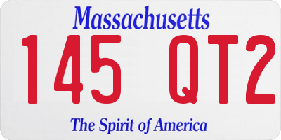 MA license plate 145QT2