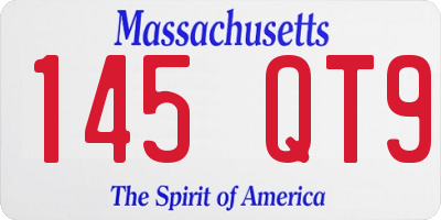 MA license plate 145QT9