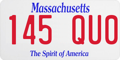 MA license plate 145QU0