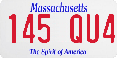 MA license plate 145QU4