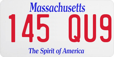 MA license plate 145QU9