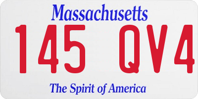 MA license plate 145QV4
