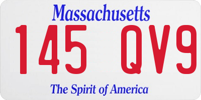 MA license plate 145QV9