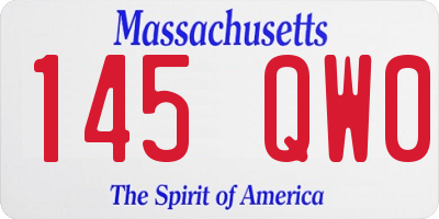 MA license plate 145QW0