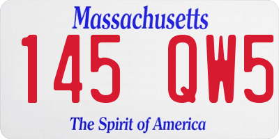 MA license plate 145QW5