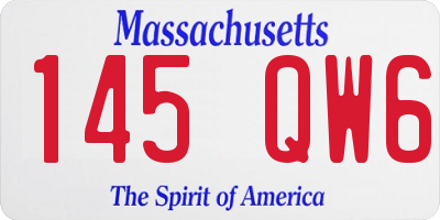 MA license plate 145QW6