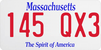 MA license plate 145QX3