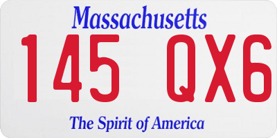 MA license plate 145QX6