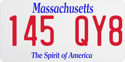 MA license plate 145QY8