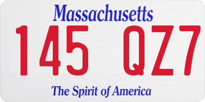 MA license plate 145QZ7