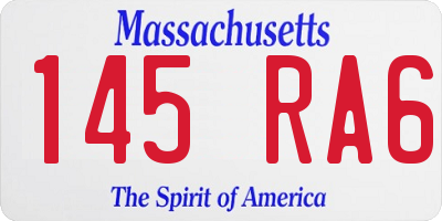 MA license plate 145RA6