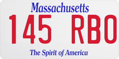 MA license plate 145RB0