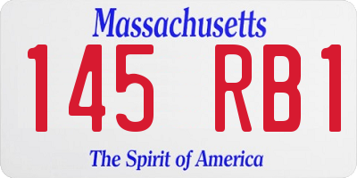 MA license plate 145RB1