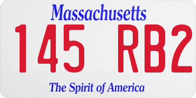 MA license plate 145RB2