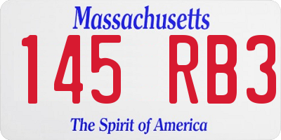 MA license plate 145RB3