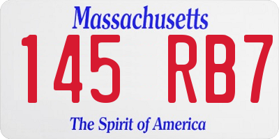 MA license plate 145RB7