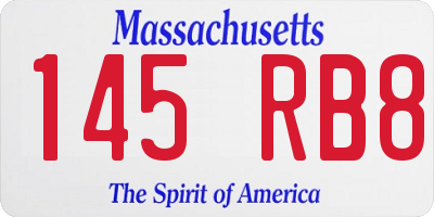MA license plate 145RB8