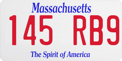 MA license plate 145RB9