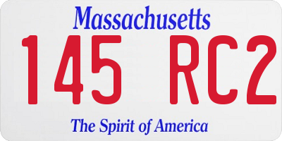 MA license plate 145RC2