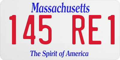 MA license plate 145RE1