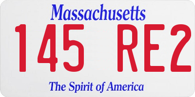MA license plate 145RE2