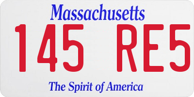 MA license plate 145RE5