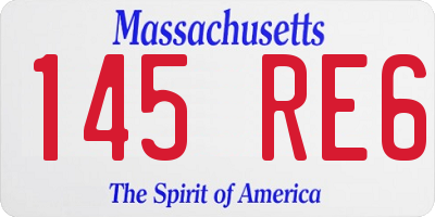 MA license plate 145RE6