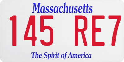 MA license plate 145RE7