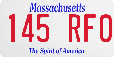 MA license plate 145RF0