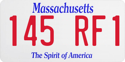 MA license plate 145RF1