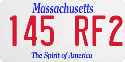 MA license plate 145RF2