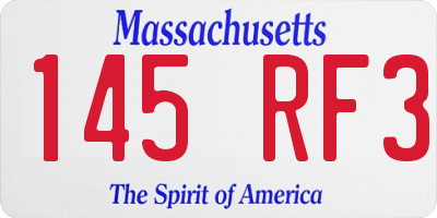MA license plate 145RF3