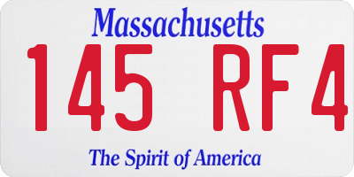 MA license plate 145RF4