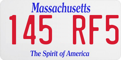 MA license plate 145RF5