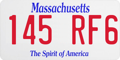 MA license plate 145RF6