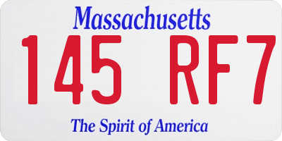 MA license plate 145RF7