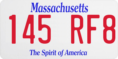 MA license plate 145RF8