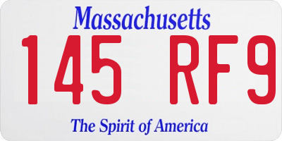 MA license plate 145RF9