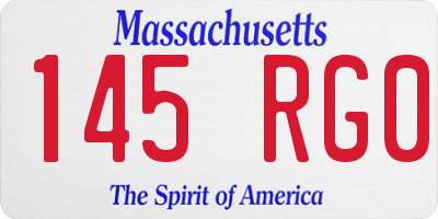 MA license plate 145RG0