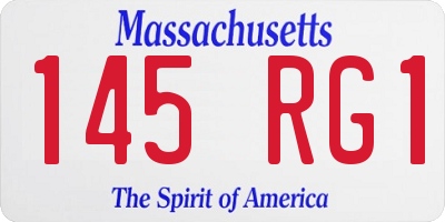 MA license plate 145RG1