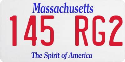 MA license plate 145RG2