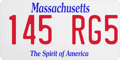 MA license plate 145RG5
