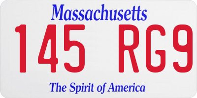 MA license plate 145RG9