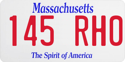 MA license plate 145RH0