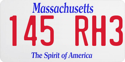 MA license plate 145RH3
