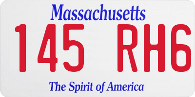 MA license plate 145RH6