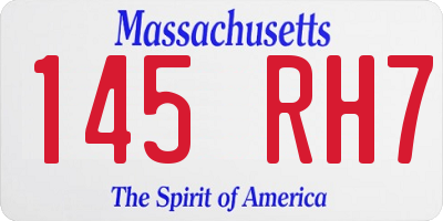 MA license plate 145RH7