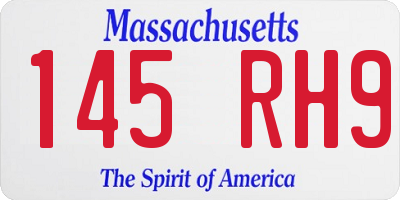 MA license plate 145RH9